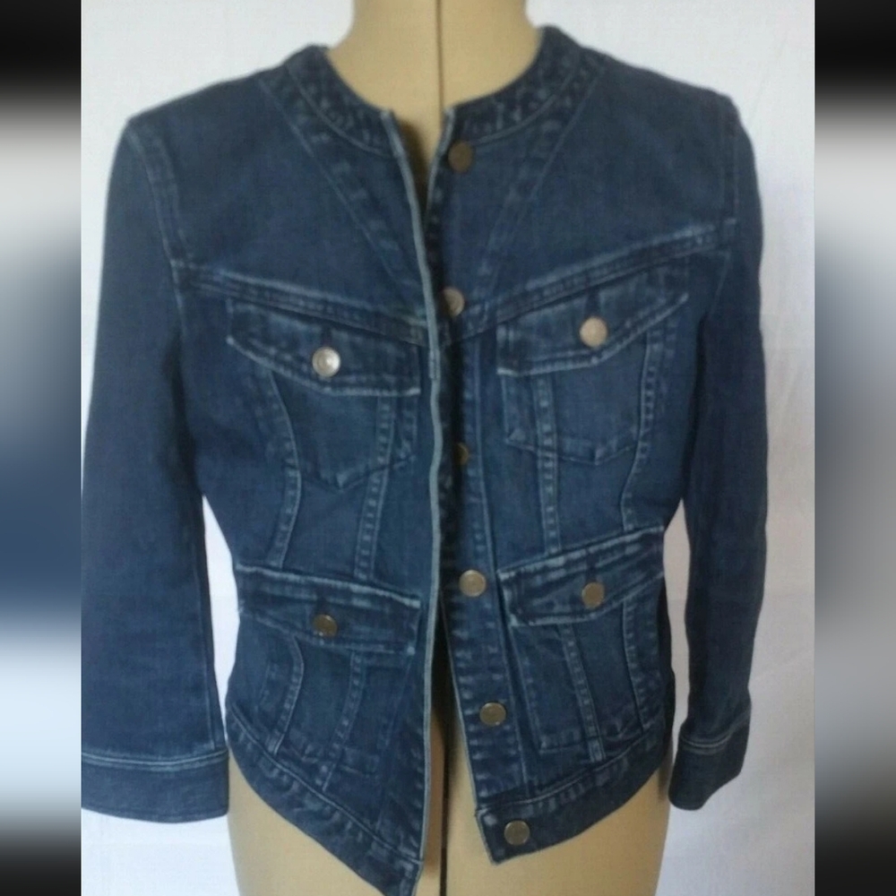 Ralph Lauren Blue Jean Jacket Classic Style Brass Snaps